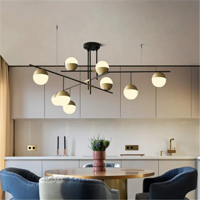 Postmodernistlik Lühter luksus elutuba disainer mutter tuli loov isiksus, villa restoran 3 klaaskuulid rippus lamp