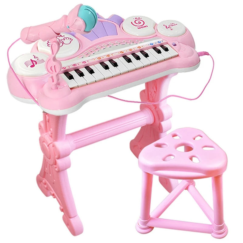 Roosa 24 Võtmed Elektrooniline Klaviatuuri Klaver Orel Mänguasi Lastele Muusikariistade Lapsed Hariduslik Mänguasi Kingitus Ülikond