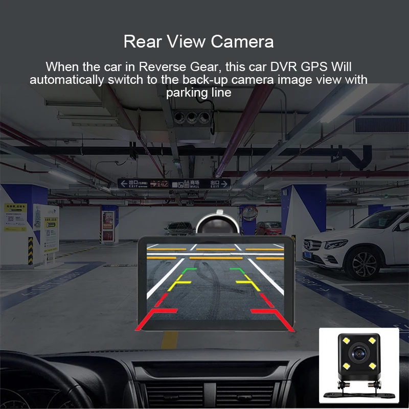 7-Tolline Android GPS Navigation Tasuta Viimane Kaart Auto Diktofon 1080P Car Dvr Kaamera Dashcam G-sensor Parkimine Jälgida Navigator