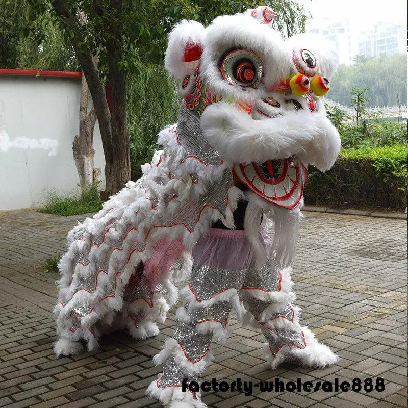 Villase Lion Dance Maskott Kostüüm Kostüüm Tulemuslikkuse Lõuna Lõvi Hiina Folk Art Kaks Inimest Kasuta Avamise Paraad Sobiks Hot Müük