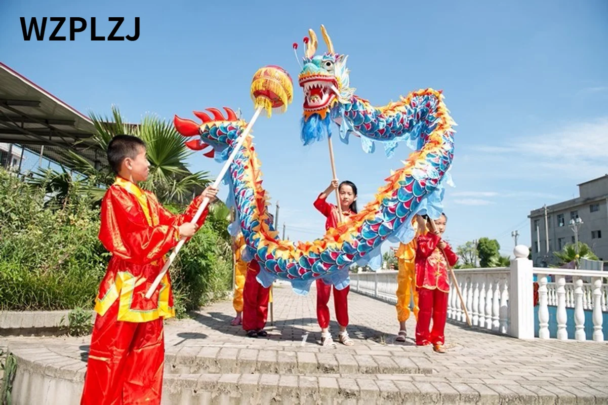 5.5 m Dragon tantsu Kostüüm 6 Lapsed Lastel Mängida Värvikas Traditsiooniline Pidu Mänguasjad Rekvisiidid Ornamen Folk parad smart etapp maskott