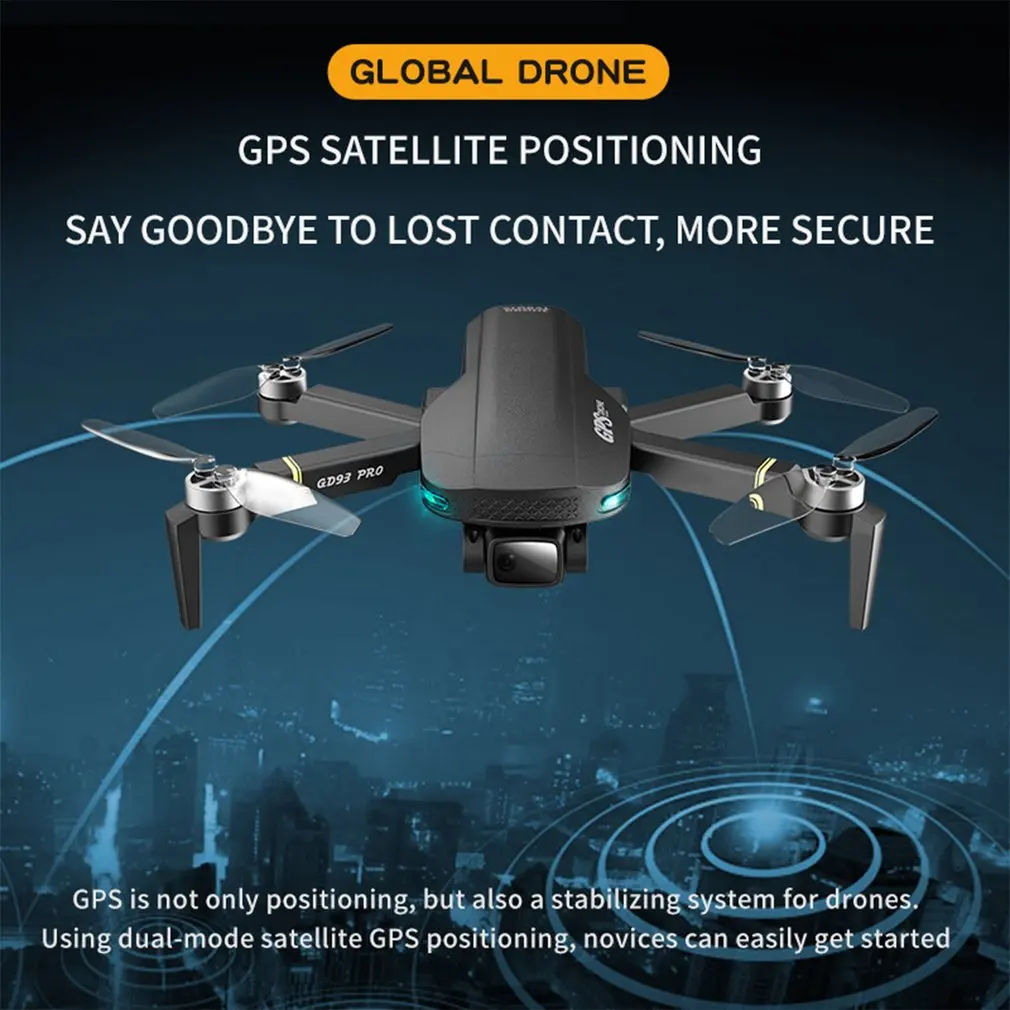 GD93 PRO Anti-Shake Undamine High Definition 5G WiFi FPV RC Drones Harjadeta Kingitus Lastele GPS Optiline Voolu Režiim