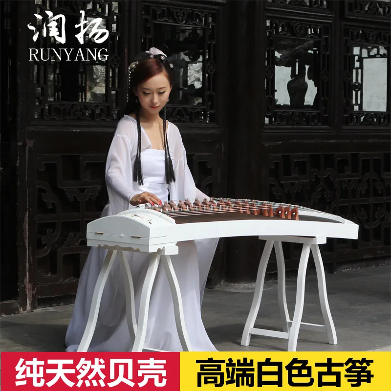 High-end Füüsilised Kestad, Valge Nikerdamist Guzheng Muster Käsitöö Inlay Kannel Hiina 21 Stringid Muusika Instrumment