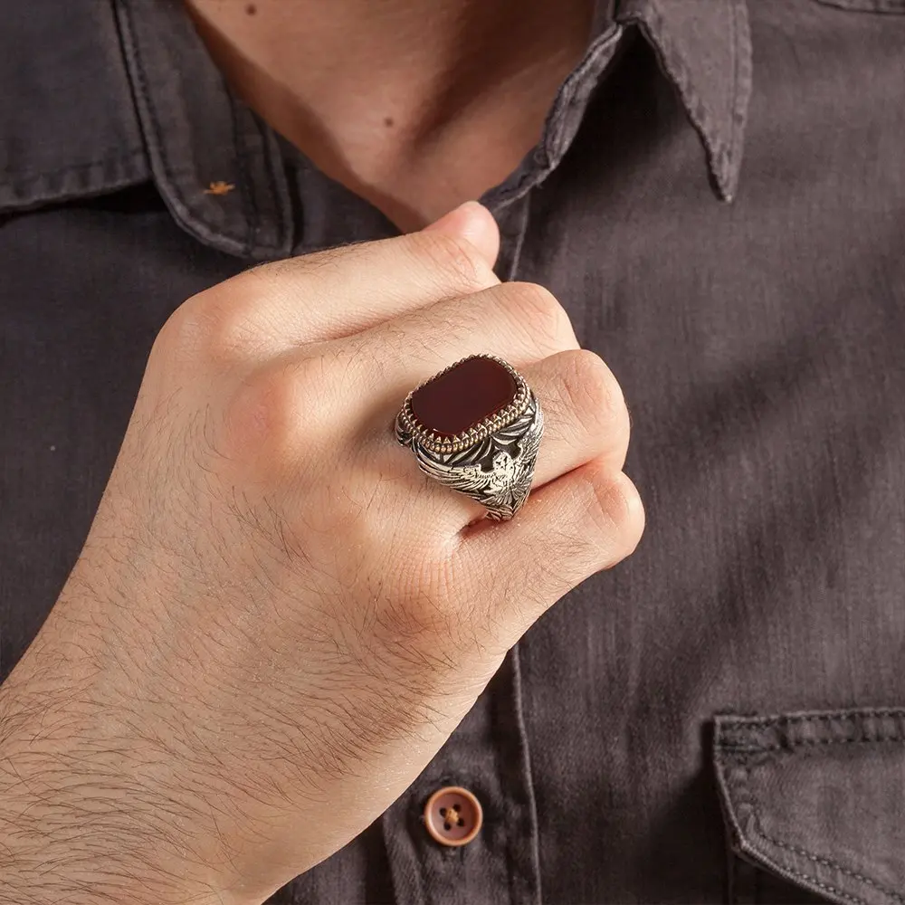 Mens Sõrmus 925 Sterling Silver Ring GemStone Pulm Mees Rõngad Meeste Ehted Sõrmused Meeste Rõngad on Naiste-Meeste Rõngad Meeste Ehted
