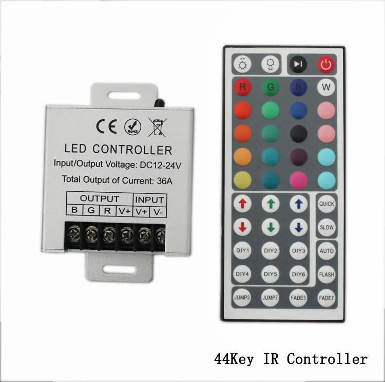 44 Võtmed Tuled Kontroller, IR Remote Dimmer DC12V 24V 36A Jaoks RGB 3528 5050 10TK