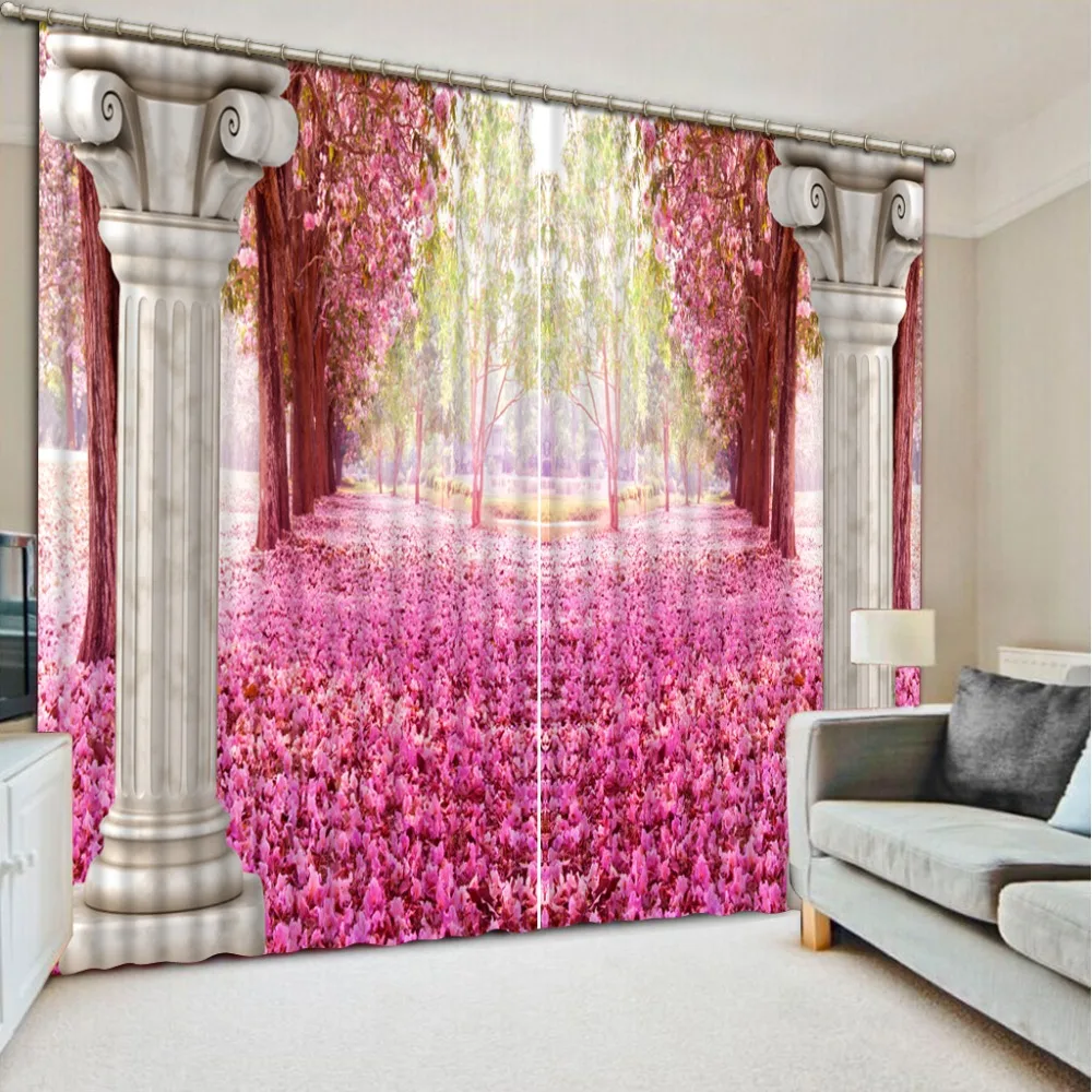 Luksus Elektrikatkestus 3D-Akna Kardinad Eest, elutuba, Magamistuba Kohandatud suurus rooma kardinad roosa