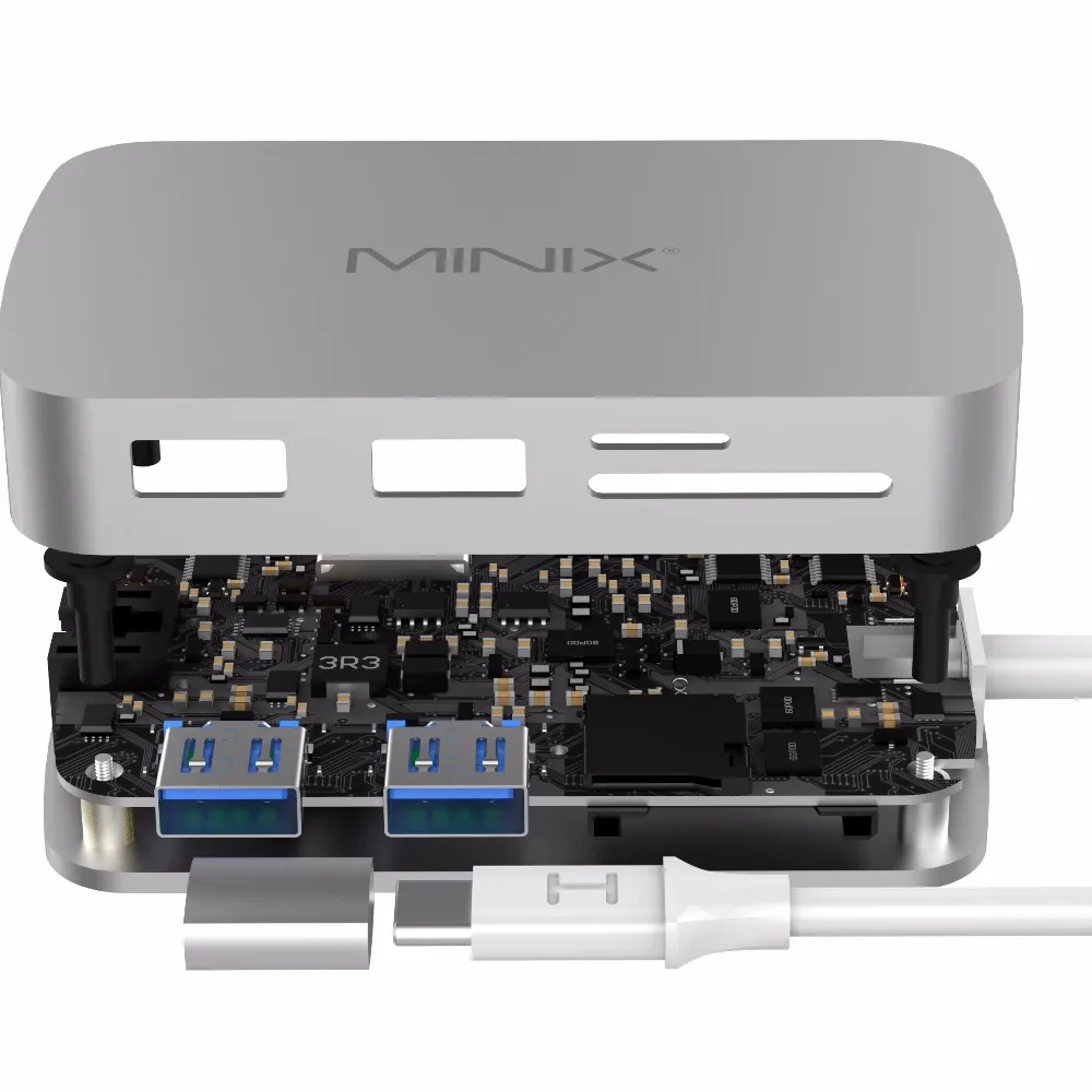 Algne MINIX NEO C USB Hub Multiport Adapterit HDMI-ühilduvate Gigabit Ethernet Port USB-C Adapter ühildub MacBook