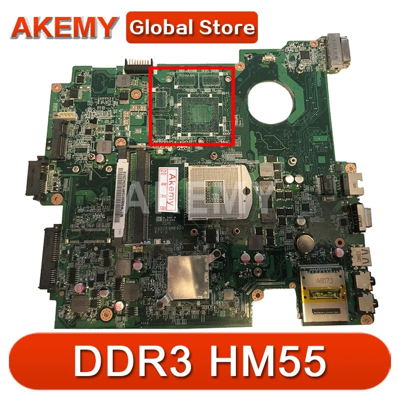Akemy Jaoks Acer travelmate 8572 MBTW606001 DA0ZR9MB8D1 Sülearvuti Emaplaadi HM55 GMA HD DDR3 Testitud