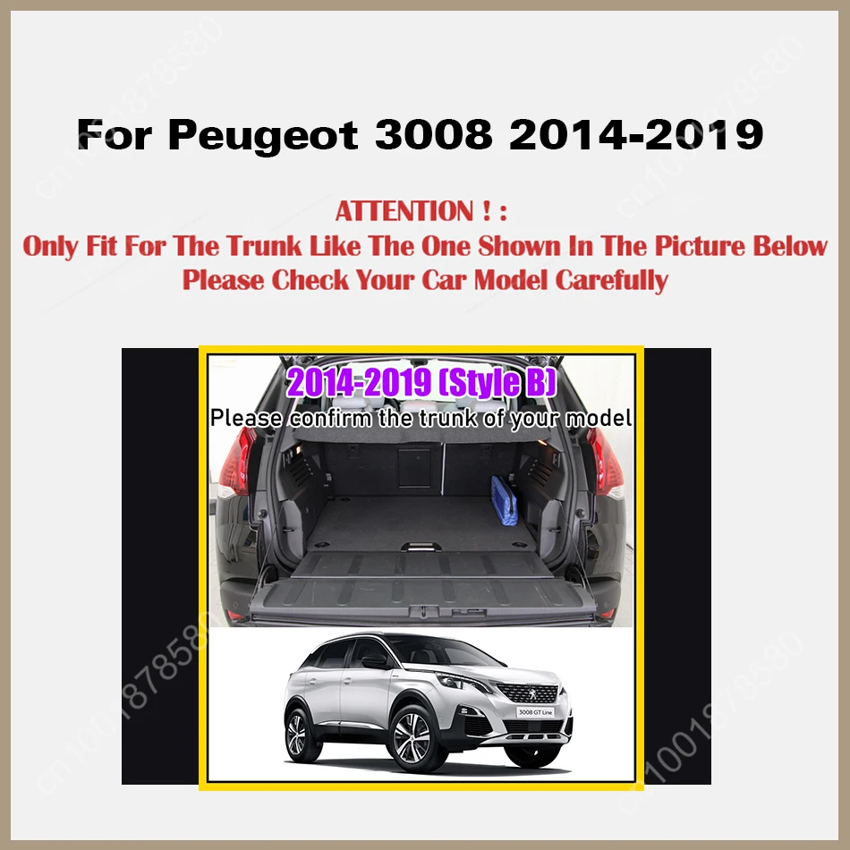 Ainult alumise Pagasiruumi matt Lasti Nahast Voodriga Auto Boot Liner Lasti Põranda Vaip Muda Eest Peugeot 3008-2019 Style-B