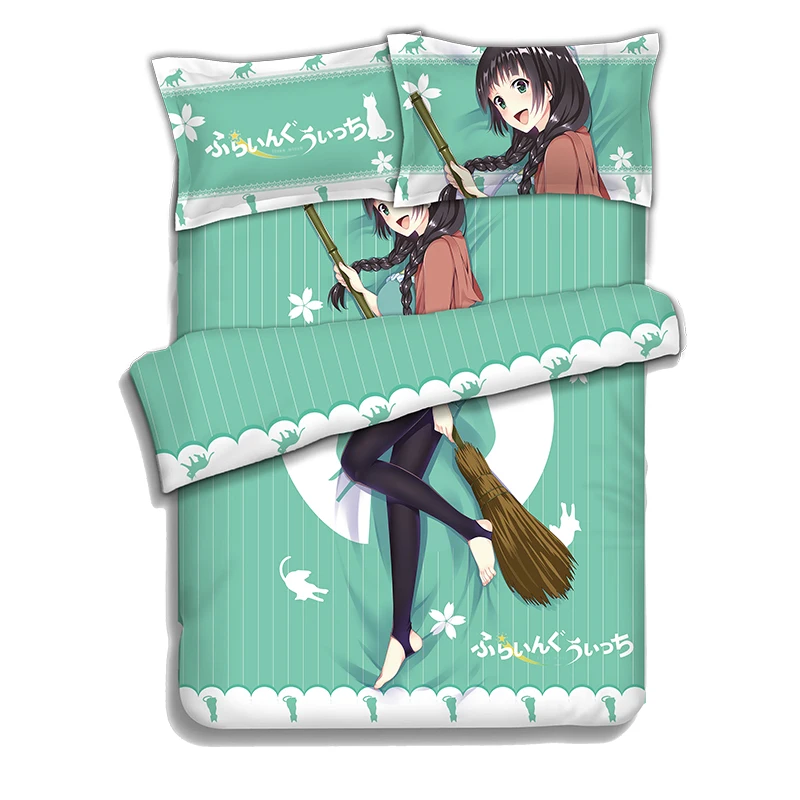 Anime Voodipesu Leht Voodipesu Komplektid Bedcover padjapüür 4TK