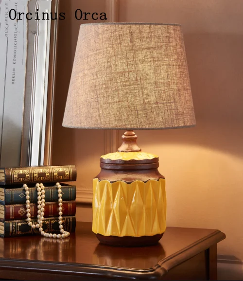 Ameerika retro värvi keraamiline lauavalgusti elutuba öö lambi Euroopa luksus LED väike tabel lamp tasuta shipping