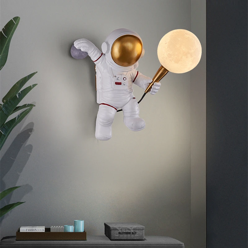 Lihtne voodi kõrval Põhjamaade Tabel Lamp Astronaut Tuled Lastele Magamistuba Loovust Vaik Lamp Sünnipäeva kingitus Lastele Mesa Luz