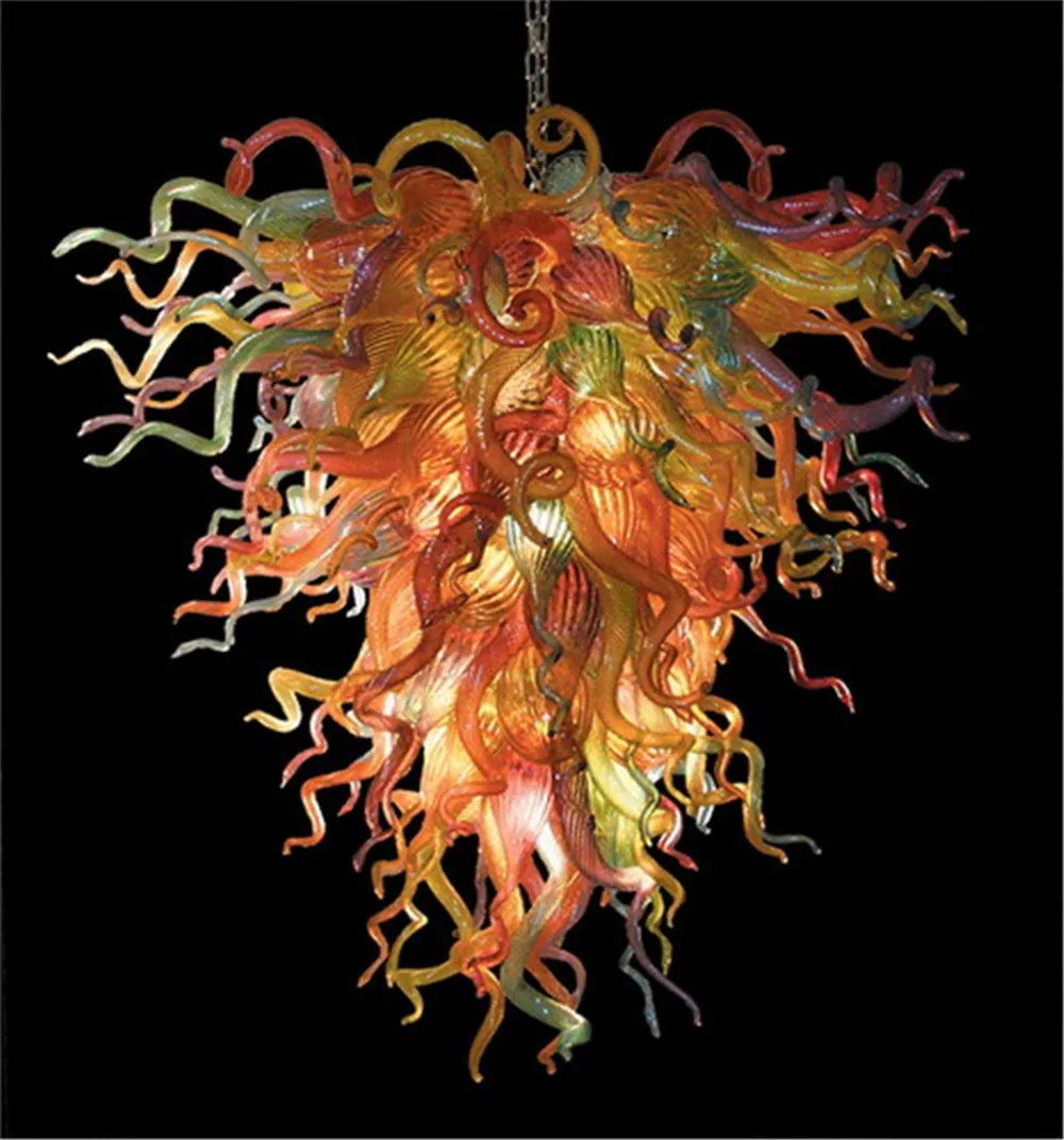 Uute Tulijate Suurepärane Värvikas Home Art Käsitsi Puhutud Klaasist Skulptuur Lühter Valgustus