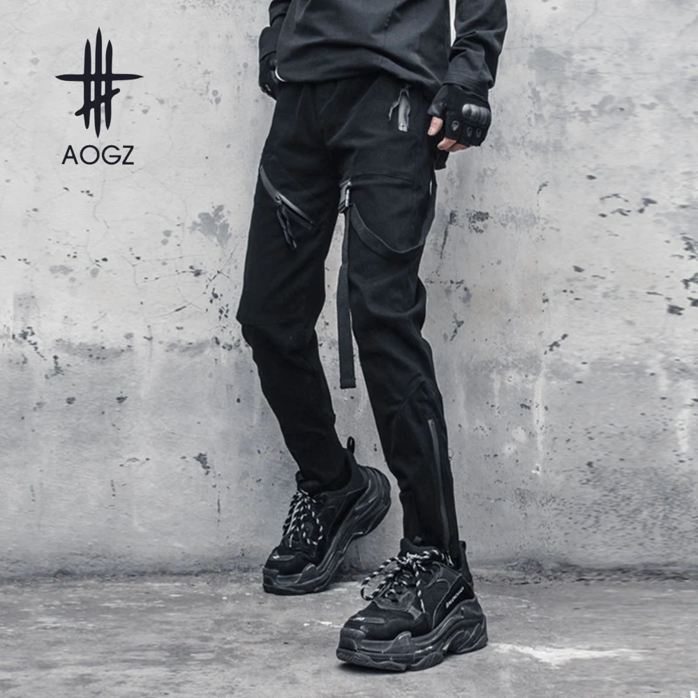 AOGZ Streetwear Lindid Cargo Püksid Techwear Tactical Püksid Meestele Joggers Pliiats Püksid Vabaaja Püksid Elastne Vöökoht Sweatpants