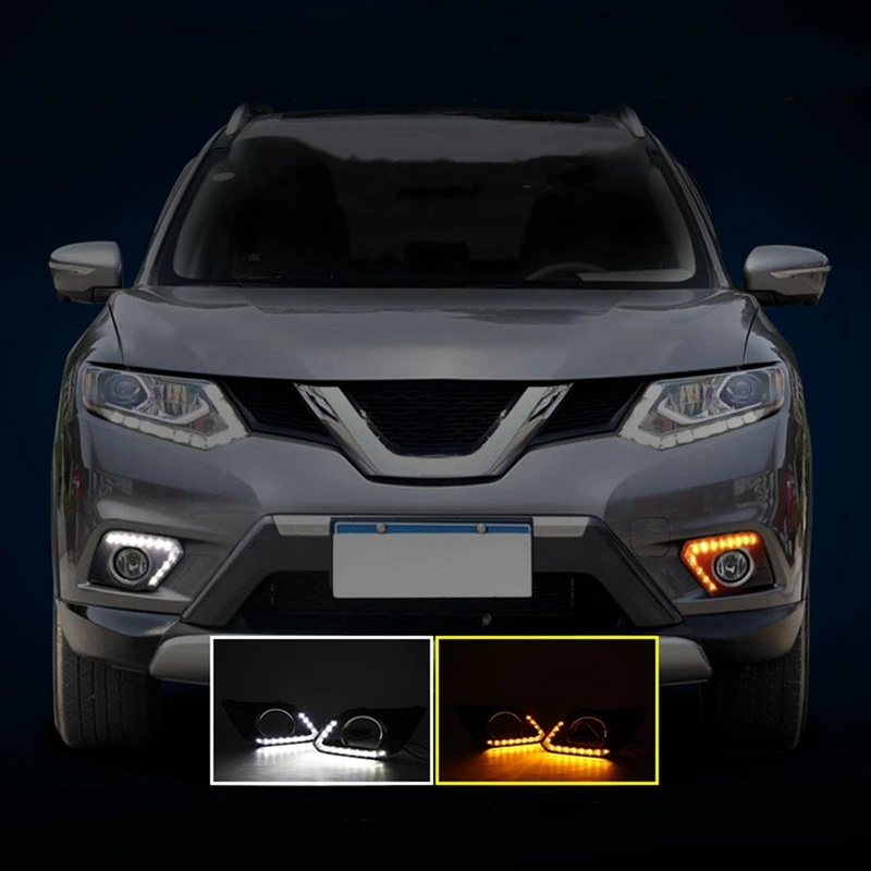 Auto Esi-Kollane LED suunatule ja Valge PÄEVATULED päevasõidutuli Lamp Nissan X-Trail T32 Petturitest-2016