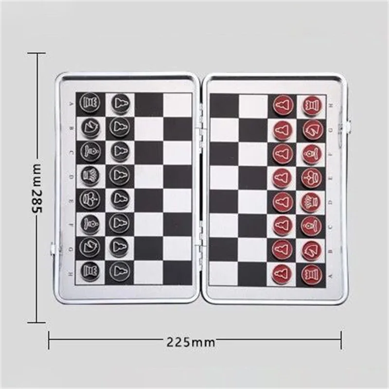 Travel International Male Set Pocket Mini Magnet Töö PU Nahast Kokkupandav Malelaua Alumiinium Chessman lauamäng