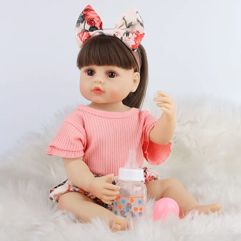 55cm kogu Keha Silikoon Uuestisündinud Baby Doll Tõetruu Reaalne Baby Soft Touch Mänguasjad Lastele Xmas Kingitus Uuestisündinud Nukud Tüdrukud