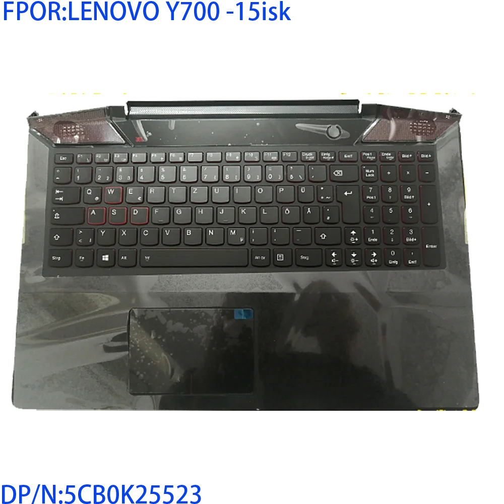 Sobib Lenovo y700-15isk palm padi klaviatuur, touch pad GR saksa klaviatuur big tagasi backlight 5cb0k25523 brand new