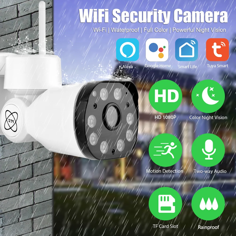 Tuya Smart Elu HD 1080P Veekindel Väljas IP Kaamera P2P WiFi Turvalisuse Bullet Kaamera CCTV Järelevalve Kaamera