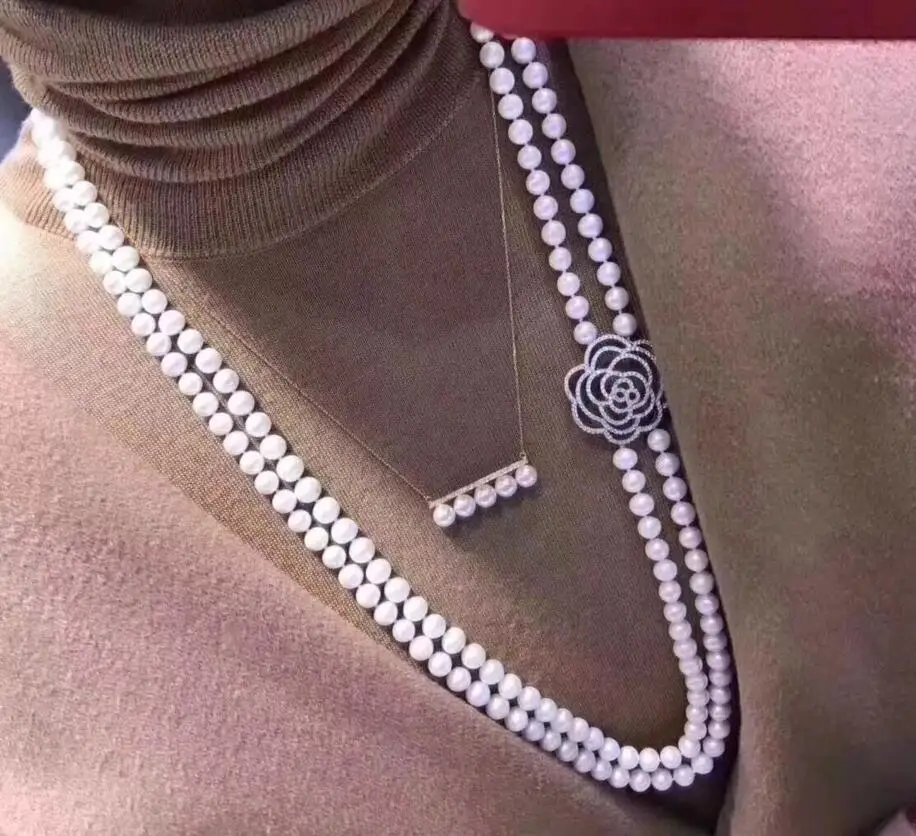 üllas jewelr8-9mm looduslik valge pärl kaelakee ripats 22inch