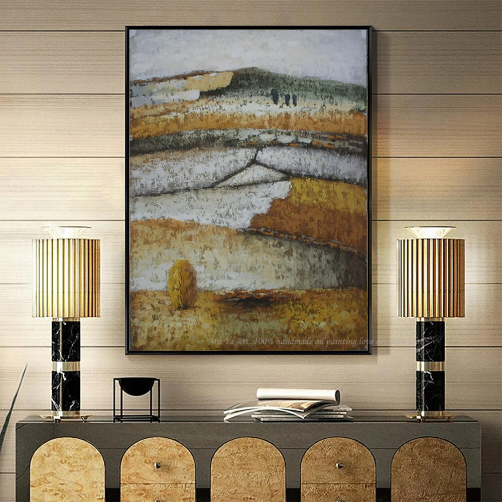 Ilus maastiku pilt kodus deco käsitsi maalitud lõuend õlimaal walll kunsti lõuend kaasaegse maali eest elutuba magamistuba