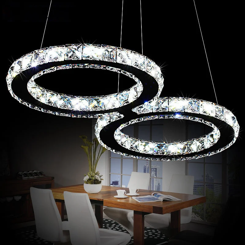 Luksuslik Hõbedane Ring Crystal LED Ripats, Tuled, Kristall-Lampi / Light / Lighting Fixture Kaasaegne LED-Ring Light Voltage110-260V