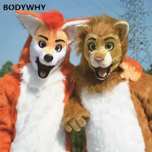 Cosplay Loomade Lõvi Maskott Simulatsiooni Cosplay Pool Mängu Fancy Kleit Riided Reklaami Karneval Halloween Fursuit Varustus Uus