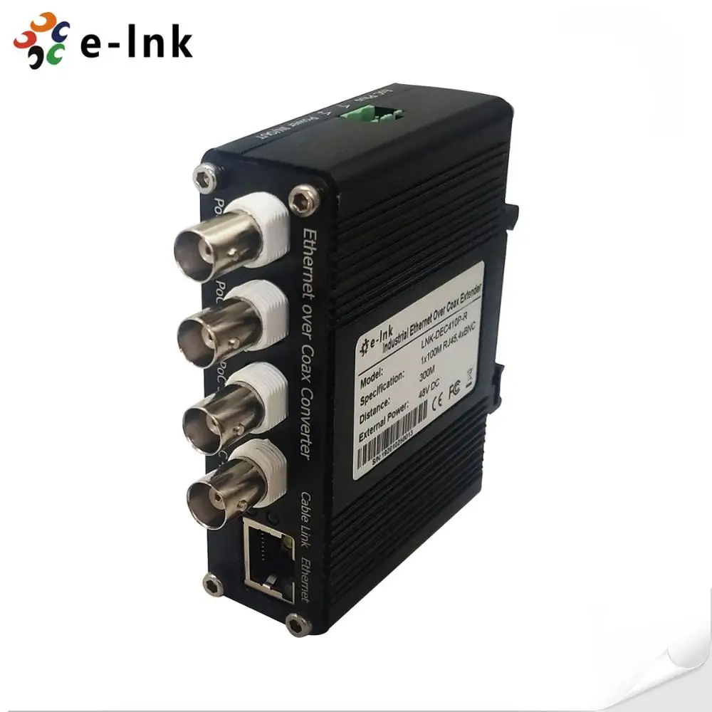 4 Port Tööstus-EOK-Vastuvõtja koos POC Ethernet Üle Meelitama Converter Rx Ühendamine 1Ch Saatja
