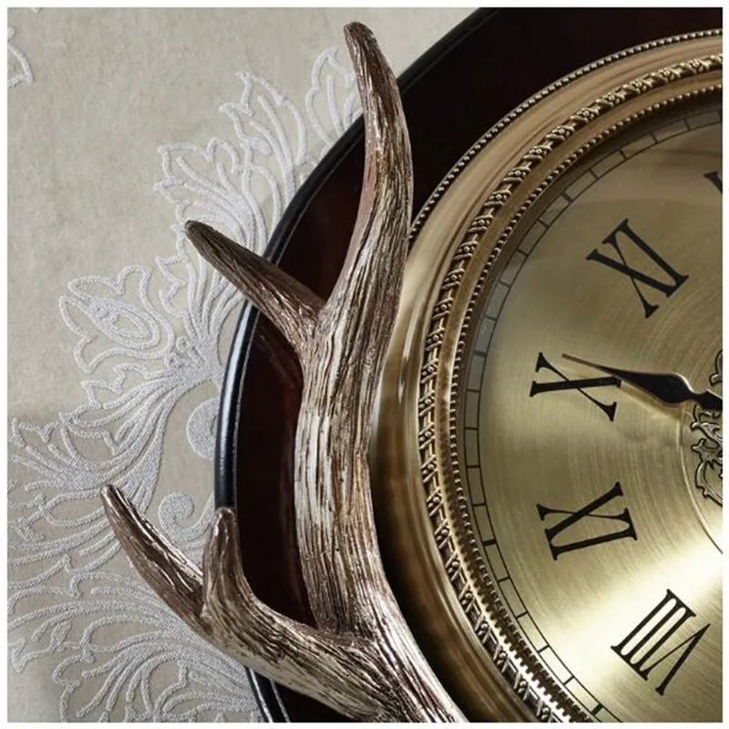 Bell elutuba Põhjamaade retro-kaunistatud silent clock Suur Hirv Pea Loominguline Mood Kella