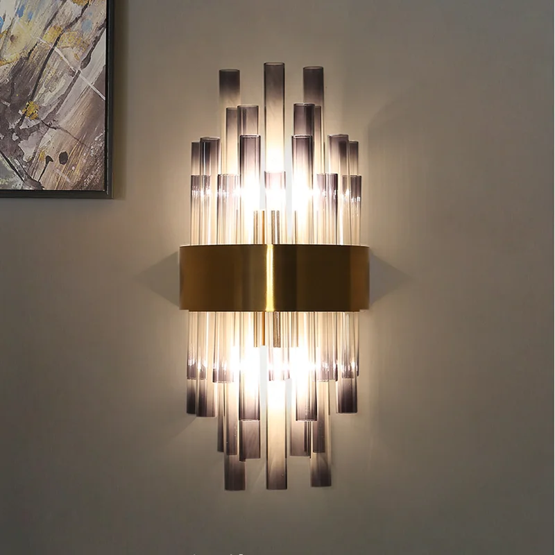 Postmodernistlik kerge luksus seina lamp elutoas TV seina, magamistoas voodi kõrval seina lamp Põhjamaade creative isik kunsti klaas seina lamp