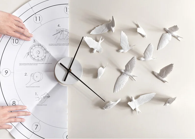 Tasuta kohaletoimetamine Uus Pääsuke käsitöö Kell kaasaegne disain kella hea kingitus kõrge kvaliteediga kodu kaunistamiseks toode