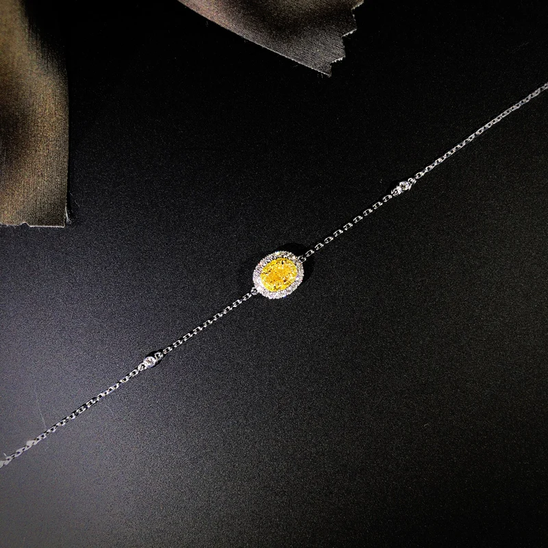18K Käevõru looduslik kollane teemant 0.28 ct kuni 0,14 ct valge teemandid