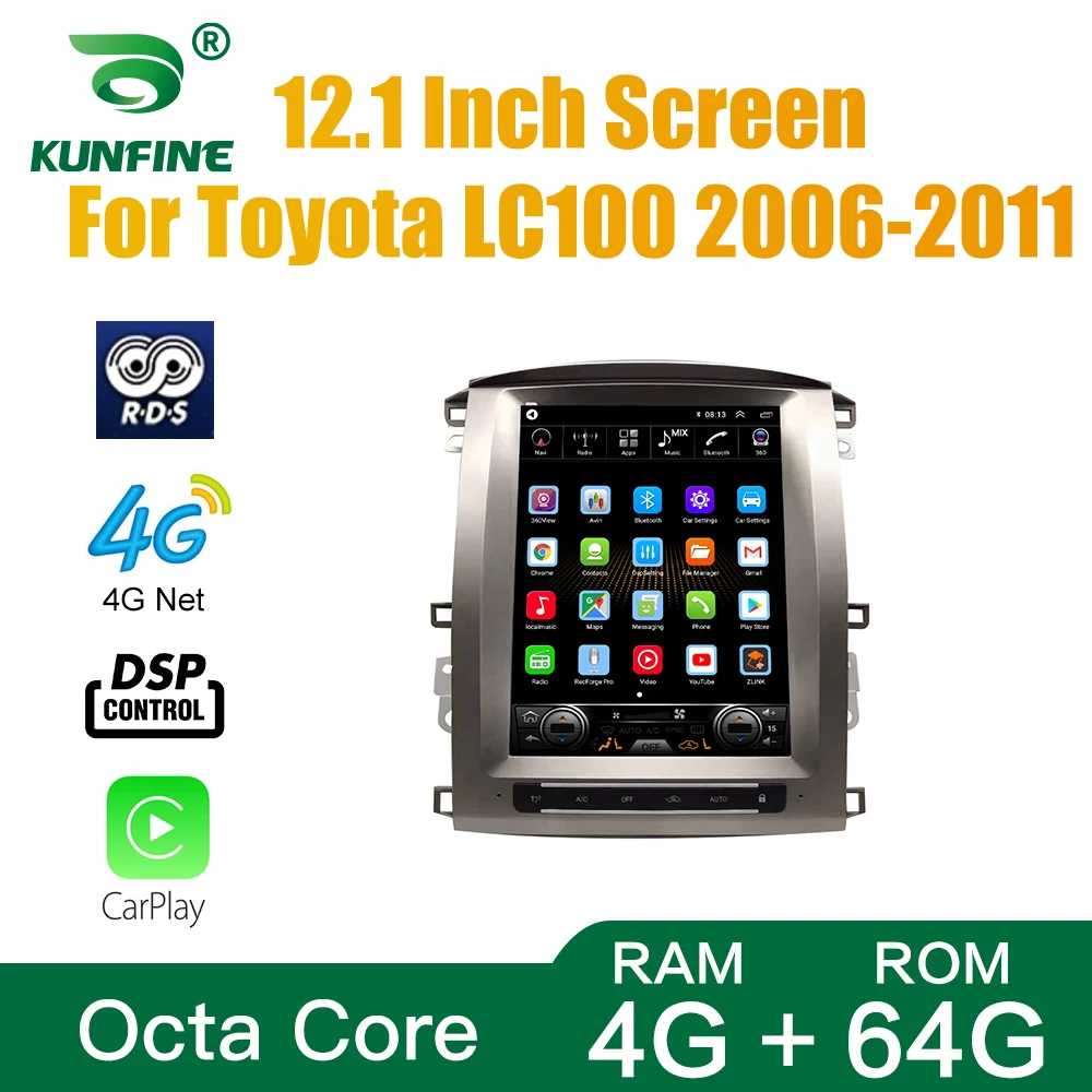 Tesla Stiili Toyota LC100 2006-2011Car Stereo Raadio-Okta Core 4 GB RAM 64GM ROM, Android 10.0 Auto DVD GPS-Mängija Deckless