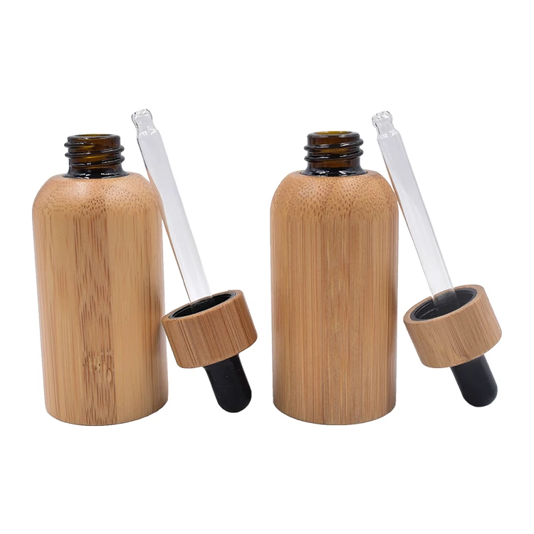 Eeterlik õli bottles15ml 30ml 50ml tumedast klaasist pudel bambusest katta Kosmeetikatoote Pakendi Konteiner