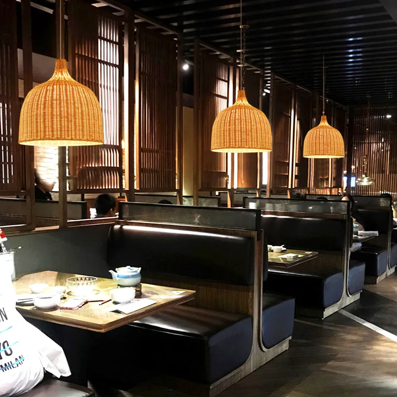 Kagu-Aasia Rotangist Ripats Tuled Vintage Hiina Stiilis Kudumine Bamboo Hanging Lamp Restoran Baar Kohvik Koju, Valgustid