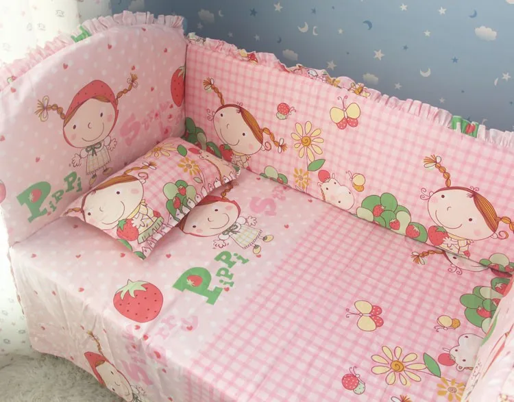 7tk beebi võrevoodi voodipesu komplektid baby lasteaed kit berço laps kaunistamiseks ruum (4bumper+tekk+matress+padi)