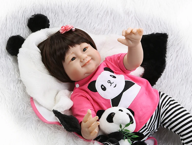 Hulgi-NPK nukk uuestisündinud 22inch 55cm silikoon uuestisündinud beebi nukud panda riietus -, plüüš-nukk armas printsess BJD bonecas