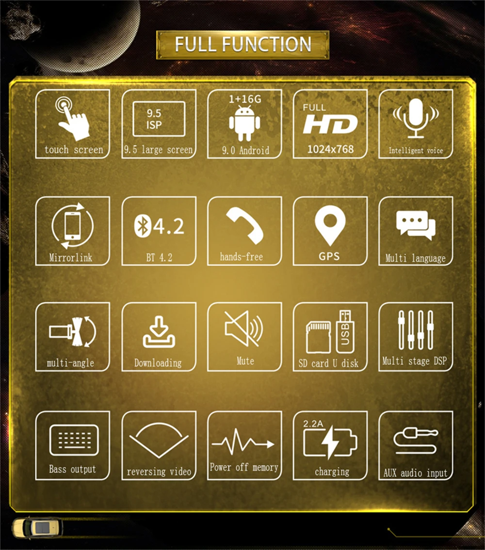 Android Carplay Raadio, Stereo Bluetooth Auto Multimeedia Universaalne 2Din Raadio GPS 9.5