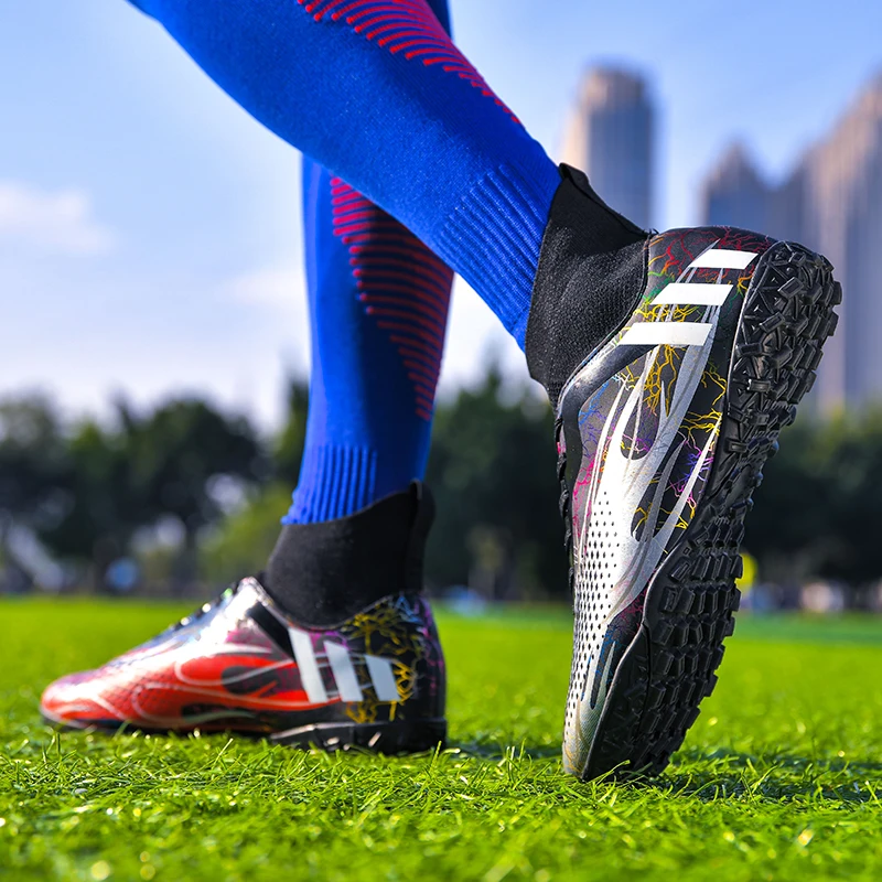 High-top jalgpalli kingad noorte professionaalne muru koolitus kingad futsal jalgpalli kingad katki küüned pikad küüned vanema-lapse sport