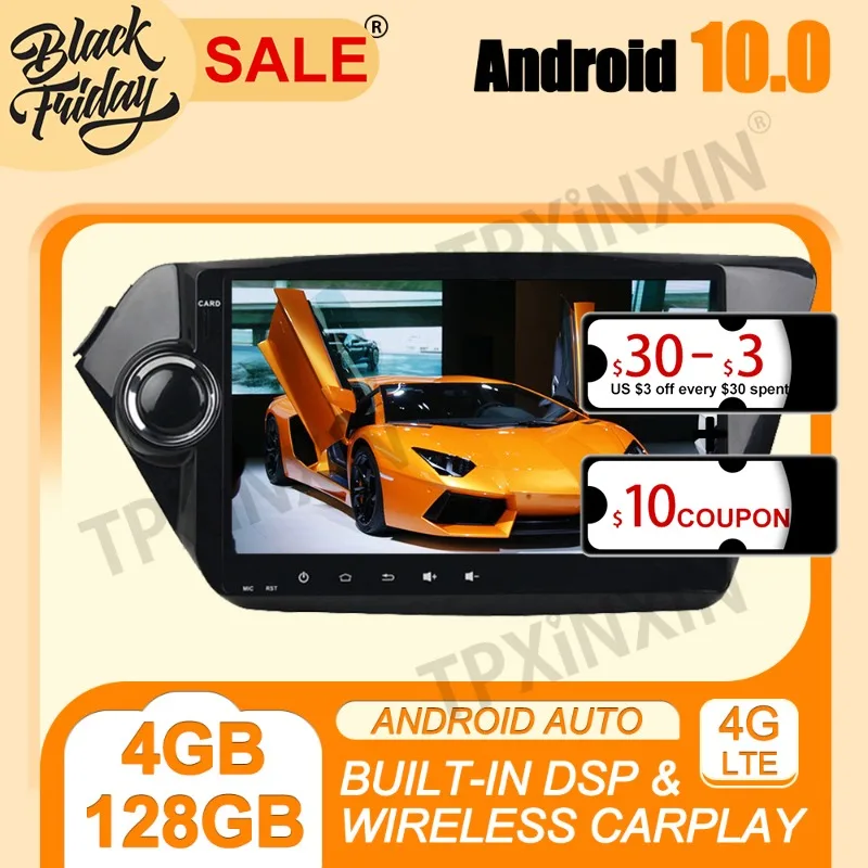 PX6 IPS DSP Android 10.0 Carplay 4G+128G Jaoks KIA K2 RIO 2011-Multimeedia Mängija, Auto Raadio-magnetofon GPS Navi juhtseade