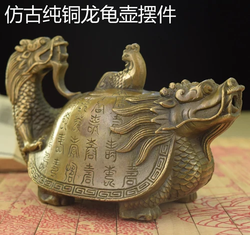 Vasest kann dragon Shou feng shui dragon teekann messing kaunistused pikaealisuse sünnipäeva kingitus dragon flagon