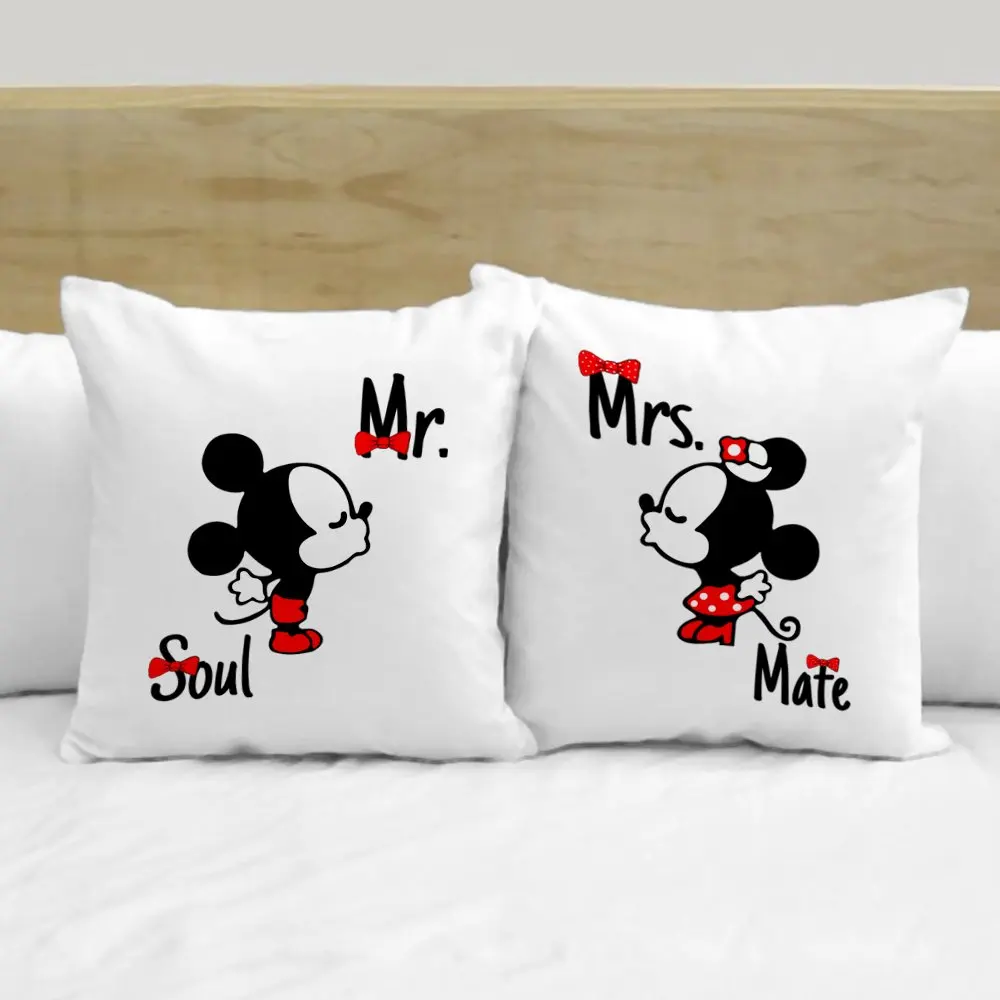Isikliku Dual Mickey & Minnie Valge Padjapüür