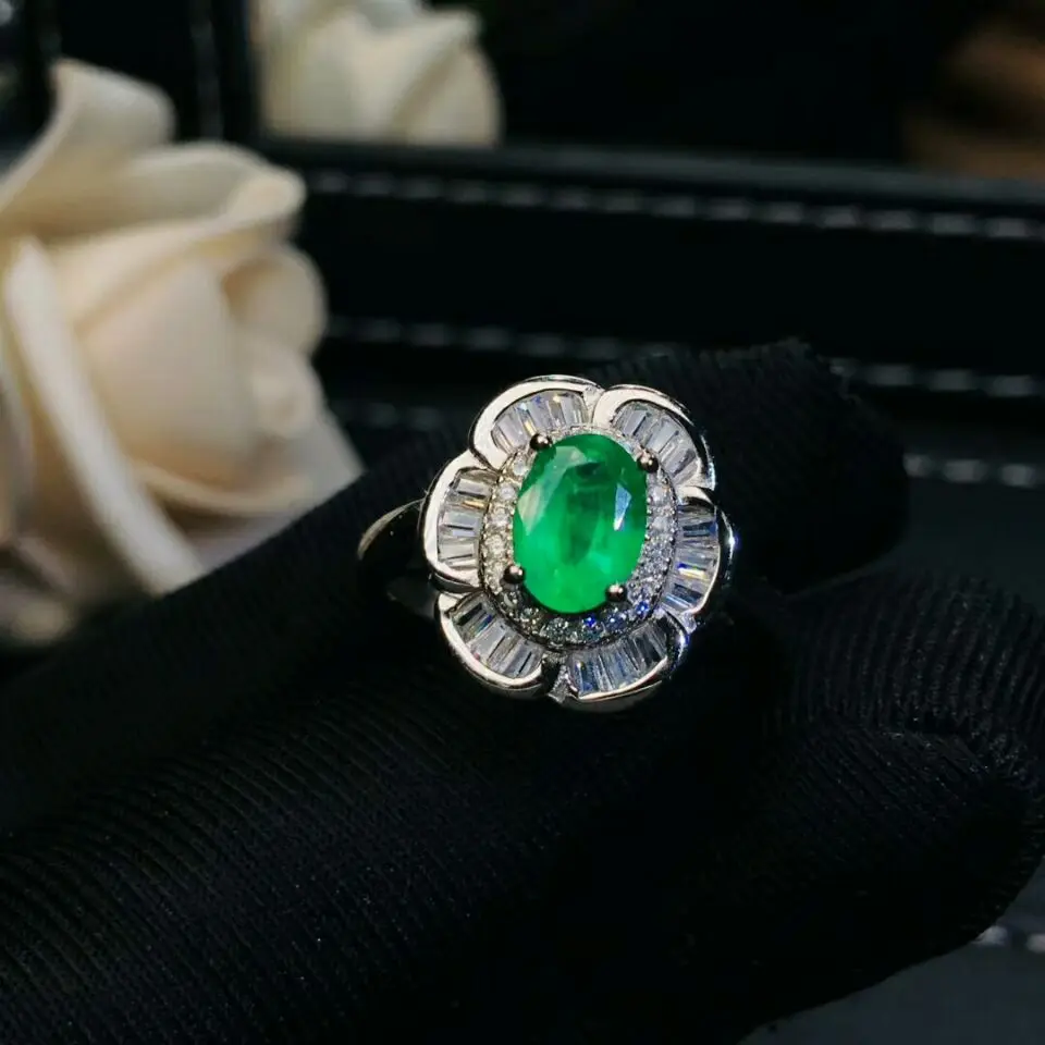MeiBaPJ Luksuslik Loomulik Columbia Emerald Gemstone Ehted Seatud Tõeline 925 Sterling Hõbe Roheline Kivi Pulm Ehteid Naistele