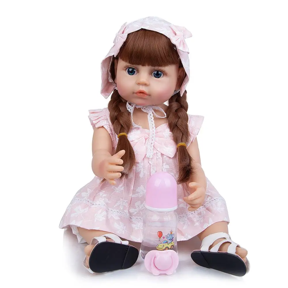 KEIUMI Uus Saabuvad Täis Silikooni Rebron Baby Doll Mänguasjad 55 CM Väikelapse Tan Naha Armas Nägu, Vann, Nukud Kids Sünnipäeva XMAS Kingitus