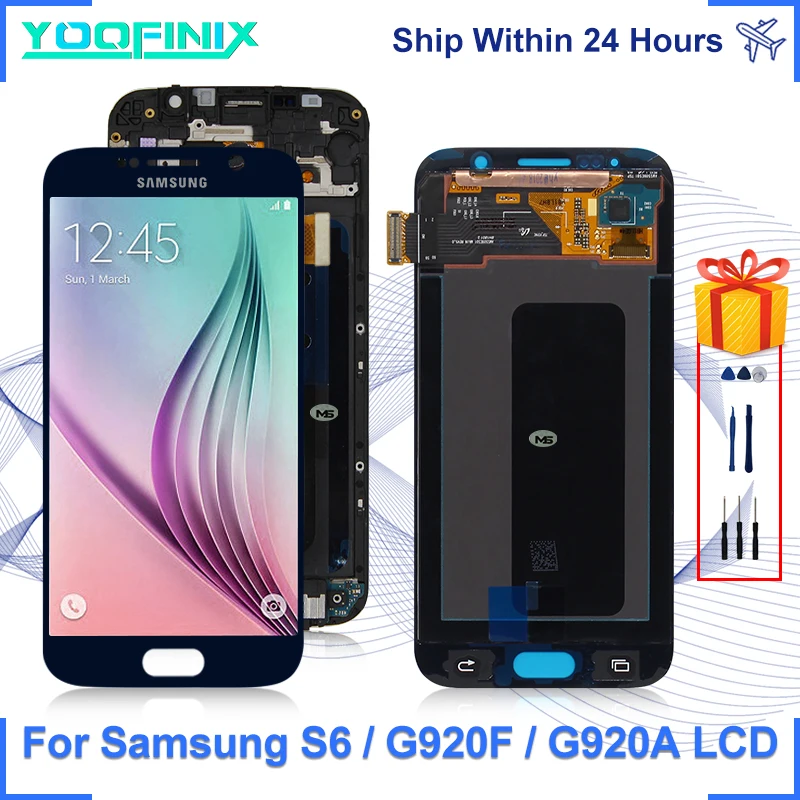 Originaal Samsung Galaxy S6 LCD Puutetundlik Digitizer Varuosade Jaoks G920F G920FD G920S/K G920 LCD Ekraan Galaxy S6