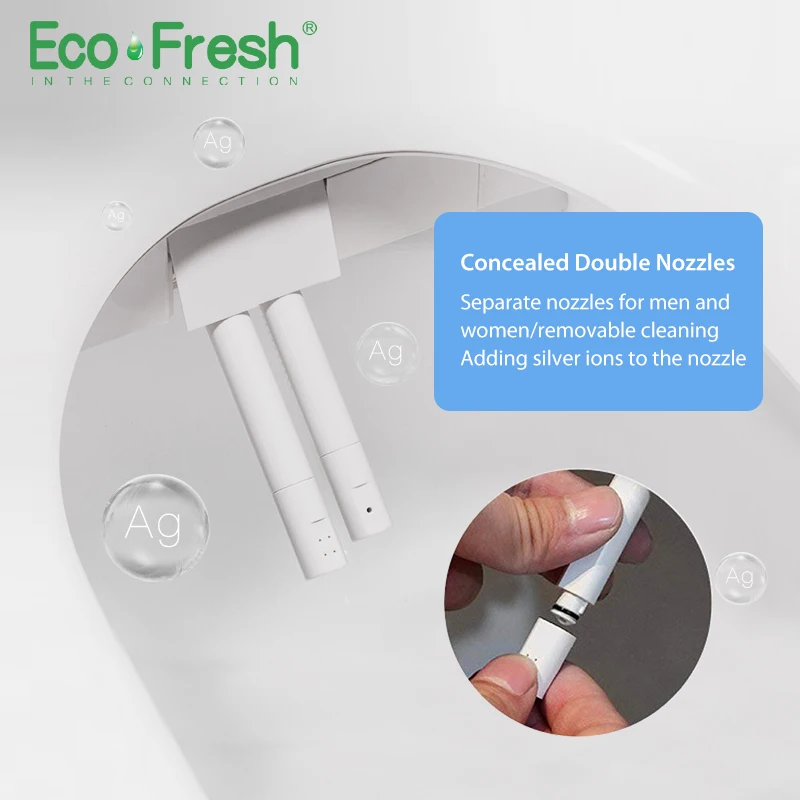 Ecofresh Smart prill-D-kuju Elektrilised Bideest kate soojuse topelt otsik pehme kuiva pesu massaaž sobib seinale kinnitatav wc