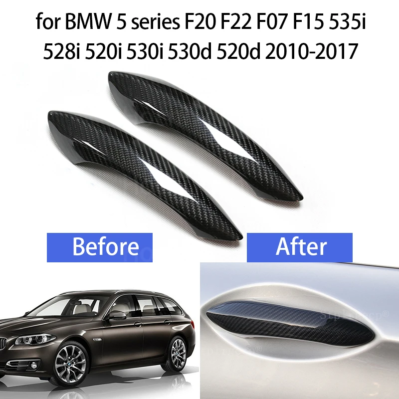Auto Stiil Päris Carbon Fiber Välimine Ukse Käepide Kate BMW 5 seeria F20 F22 F07 F15 535i 520i 528i 530i 530d 520 d 2010-2017
