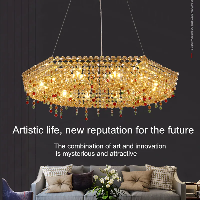 Nordic light luxury crystal elutuba lühter lihtne kaasaegse loomingulise söögituba, magamistuba lamp villa lamp