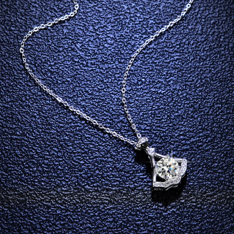 925 Sterling Hõbe Kaelakee mosan Teemant Ripats Mood Klassikaline naiste teemant kaelakee ripats klassikaline väike seelik kuju lo