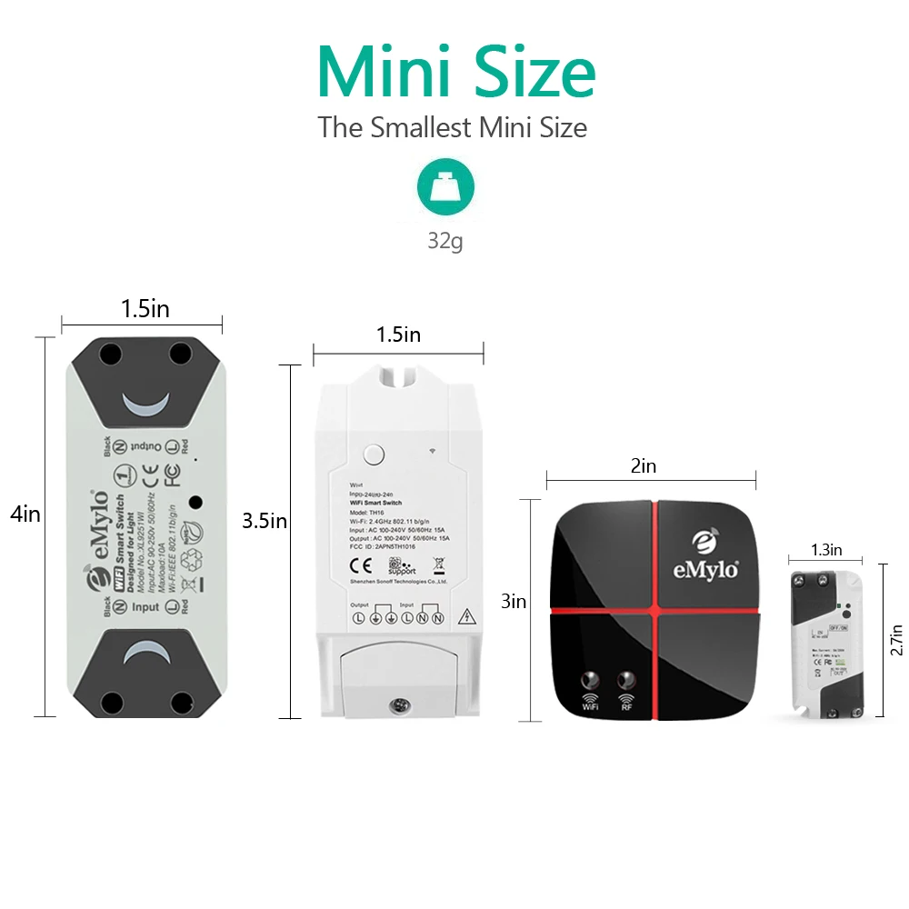 EMylo Smart Switch 6tk Mini WIFI Valguse Lüliti 220V 1ch Juhtmeta kaugjuhtimise Lüliti hääljuhtimine Google Kodu Arukas Elu